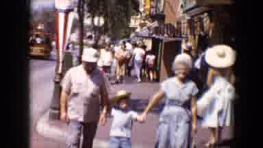 Disneyland California (1959): Granny And Grandad Walk Across The Road With Their