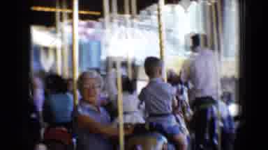 Disneyland California (1959): Theme Park With Grandmother On A Carousel