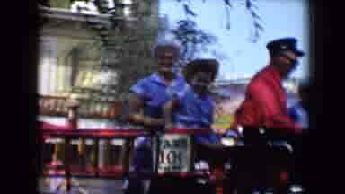 Disneyland California (1959): Family On Carnival Fire Truck Ride