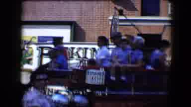 Disneyland California (1959): Group Of People Sitting On A Carriage Being Pulled