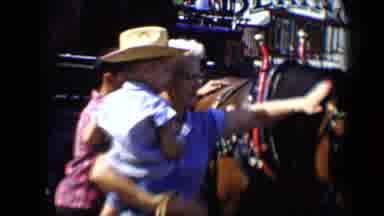 Disneyland California (1959): An Elderly Woman Gently Pets A Horse While She