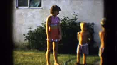Disneyland California (1959): Children Walking Around In The Front Of A Home On A