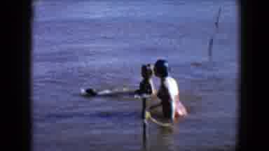 Disneyland California (1959): Family Swimming In The Lake