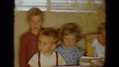 Disneyland California (1959): Five Kids Stand Next To Crying Baby In Yellow