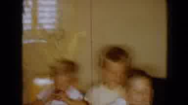 Disneyland California (1959): Many Children Huddled Around Dinner Table Ready To