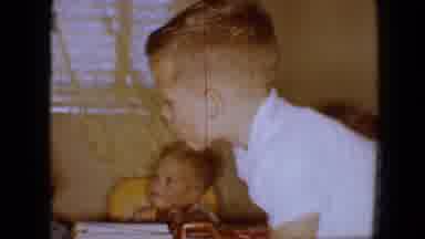 Disneyland California (1959): Children Gathered Around Table Eating Ice Cream In A
