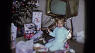 Disneyland California (1959): Little Boy Checking The Christmas Gifts It's A Lot