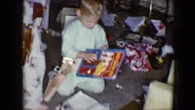 Disneyland California (1959): Children Opening Presents On Christmas Day At Their