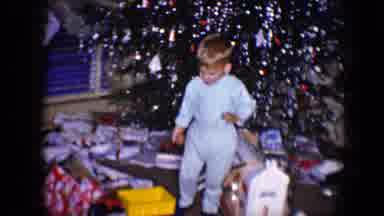 Disneyland California (1959): Child In Front Of A Christmas Tree Finds Bowling