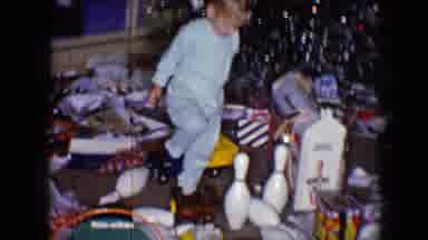 Disneyland California (1959): Boy Next To Christmas Tree With Many Presents Opened