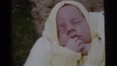 Gary Indiana USA (1961): Baby Falling Asleep Being Held Wrapped In Blankets Summer