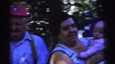 Gary Indiana USA (1961): Granny And Grandpa Stand Outside One Holds A Baby Boy And