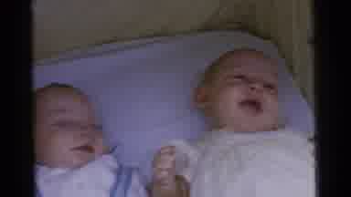 Gary Indiana USA (1961): View Of Twin Babies In A Transport Cart Adapted For Two