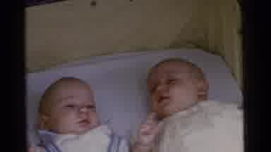 Gary Indiana USA (1961): The Most Beautiful Twin Babies In The World In Their Bed