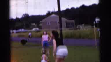 Gary Indiana USA (1961): Playing Bat Mitten, Baby Runs, Outdoor Activity, Man