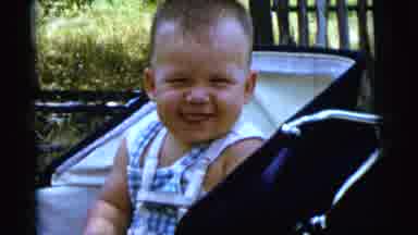 Gary Indiana USA (1961): Baby In Crib Then In A Stroller Smiling