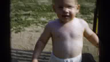 Gary Indiana USA (1961): Toddlers Outside In The Grass Learning To Walk Are