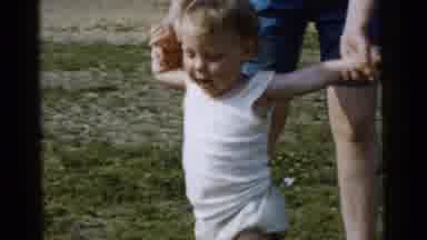 Gary Indiana USA (1961): Happy Baby Playing And Swinging At The Park With Her