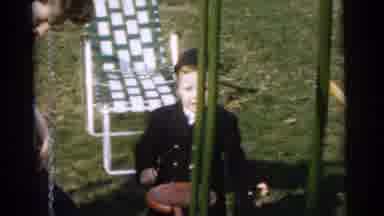 Gary Indiana USA (1961): Little Boy In Button Up Jacket And Hat Outside With Baby