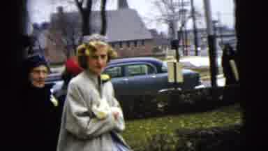 Moline Illinois USA (1962): Women In Berets With Stylish Cold Coats With People