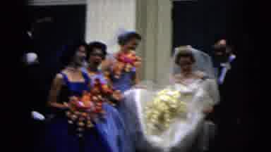 Moline Illinois USA (1962): Two White People Leaving Church After Having A Wedding