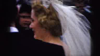 Moline Illinois USA (1962): Bride And Groom Get Into Black Car After Getting