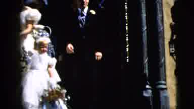 Moline Illinois USA (1962): Well Suited Groom And Best Man Leaving Church Ceremony