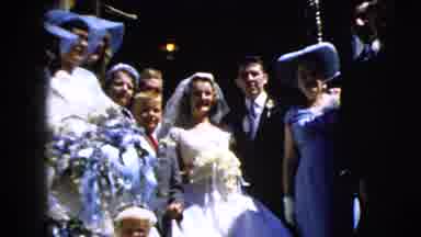 Moline Illinois USA (1962): People Gathered Outside Next To Bride And Groom On A