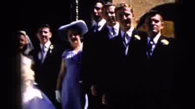 Moline Illinois USA (1962): A Bride And Groom Stand With The Wedding Party Getting