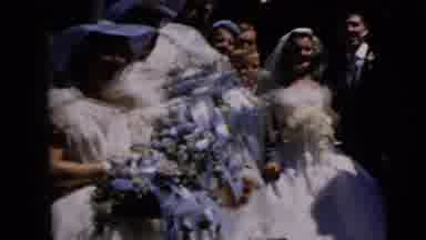 Moline Illinois USA (1962): Wedding: With A Bride, Bridesmaids, Purple Flowers And