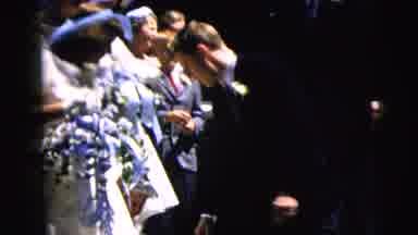 Moline Illinois USA (1962): Man Standing On The Steps Outside Of A Church Tries To