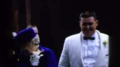 Moline Illinois USA (1962): People Are Dressed Up And The Man Smiles For The