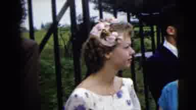 Moline Illinois USA (1962): Bridesmaids Wait As Bride Exits The Wedding Car Before