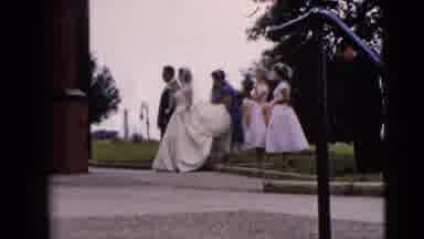 Moline Illinois USA (1962): Bridal Party Poses For Photographs Outside The Church