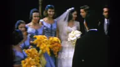 Moline Illinois USA (1962): Bride Groom Bridesmaids And Ushers Stand In Formation