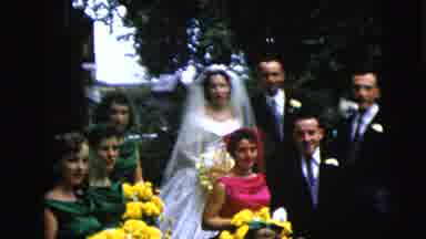 Moline Illinois USA (1962): Wedding Flowers Couple Friends Colorful Formal Ten