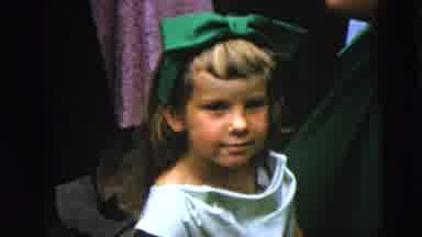Moline Illinois USA (1962): Little Girl Dressed Up Staring At Camera And Smiling
