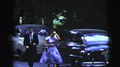 Moline Illinois USA (1962): A Man And Lady Dressed In Formal Wear Walking Together