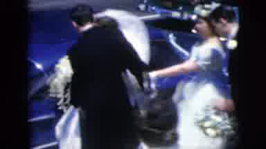Moline Illinois USA (1962): Bride Getting Ready To Enter Car