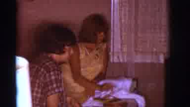 Clarkdale Arizona (1966): People Sitting Around Living Room Petting A Dog And