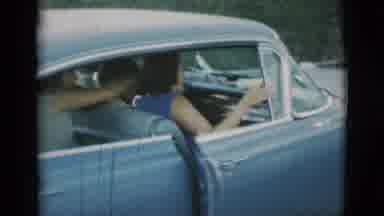 Clarkdale Arizona (1966): Woman Enters Car Closes The Door And Waves Goodbye