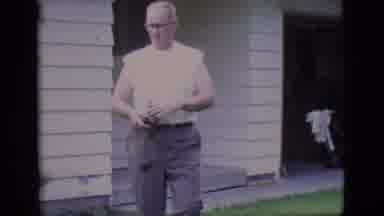 Clarkdale Arizona (1966): Young Dad Walk On Home Garden For Taking A Picture With