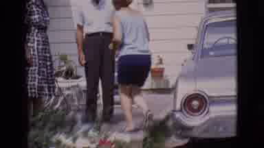 Clarkdale Arizona (1966): Couple Joins A Friend To Pose For A Photo In Front Of