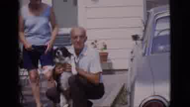 Clarkdale Arizona (1966): Old Home Video Of Older Man Standing Dog Up On Hind Legs