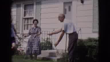 Clarkdale Arizona (1966): Old Man Mistakenly Spraying Two Women With A Garden Hose
