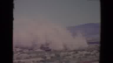 Flagstaff Arizona USA (1967): Dog Running Away From A Disaster/