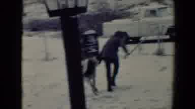 Flagstaff Arizona USA (1967): A Kid Is Playing With A Dog In The Snow, Then You're