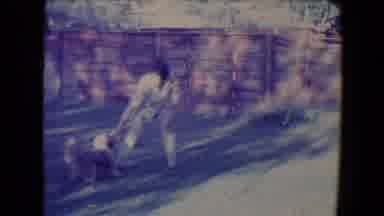 Tucson Arizona USA (1967): An Elderly Woman With Brown Hair Plays Fetch With A