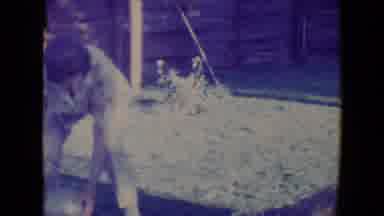 Tucson Arizona USA (1967): Woman Tossing Light Colored Ball In The Air Then Lands