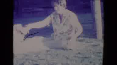 Tucson Arizona USA (1967): Woman Plays With Her Dog Outside Her Home With Great